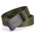 Cintura tattica da uomo in nylon verde militare con fibbia in metallo nero opaco - Verde Militare