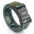 Tactical nylon belt with jungle camouflage pattern and quick-release metal buckle - Army Green Camo