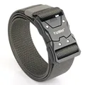 Army green tactical nylon belt with quick-release buckle for men's outdoor training - Dark Gray