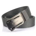 Automatic buckle tactical nylon belt with matte gunmetal finish in dark grey color - Gunmetal Buckle Dark Gray
