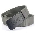 Adjustable nylon elastic tactical belt for men with matte black automatic buckle - Dark Gray / 120