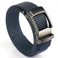 Cintura tattica uomo in nylon intrecciato blu navy con fibbia automatica in metallo - 120cm / Blu zaffiro