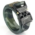 Men's tactical nylon belt with quick-release buckle and jungle camouflage pattern - Army Green Camo