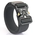 Tactical nylon elastic belt with aluminum quick release buckle and laser engraving - 125cm / Dark Gray
