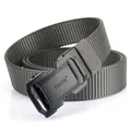 Men's tactical nylon belt with automatic matte metal buckle in dark grey - Black Buckle Dark Gray
