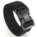 Schwarzer taktischer Nylongürtel mit 3,8 cm Schnellverschluss für Outdoor und Alltag - 125cm / Schwarz