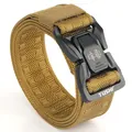 3,8 cm taktischer Nylon-Gürtel mit Metallschnalle für Outdoor und Freizeitbekleidung - 125cm / Kojote Braun