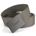 Cintura da uomo in tela di nylon con fibbia in metallo nero opaco per sport e tempo libero - Fibbia Nera - Grigio Scuro