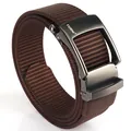 Cintura in nylon intrecciato marrone da uomo con fibbia automatica per uso casual - 120cm / Marrone