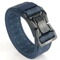 Dark blue heavy-duty nylon tactical belt with black quick-release buckle for men - 125cm / Sapphire Blue
