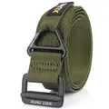 Cintura tattica in nylon verde militare con fibbia in metallo 22KN e anello a D - 120 / Verde Militare