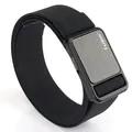 Tactical black elastic nylon belt with adjustable alloy buckle for men daily wear - Black