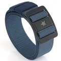 Navy blue tactical nylon belt with black star pattern buckle for outdoor training - Sapphire Blue