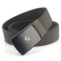 Outdoor canvas belt with dark grey textured strap and metal buckle featuring China design - Elastic Dark Gray