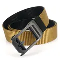 Khaki nylon canvas belt with black automatic buckle and matte industrial finish - 120 / Black/Coyote Brown