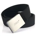 Cintura classica in nylon intrecciato nero da uomo con fibbia in metallo spazzolato - Fibbia Canna di Fucile Nero