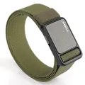 Army green tactical nylon belt with brushed metal buckle and quick release clasp - Army Green