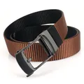Men's outdoor nylon woven belt with a high-quality matte metal automatic buckle - 120cm