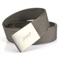 Cintura da uomo in nylon con fibbia in metallo argento e cinturino grigio scuro - Fibbia Canna di Fucile Grigio Scuro