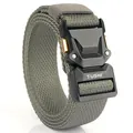 Ceinture tactique élastique vert armée avec boucle métallique à libération rapide - 120cm / Gris clair