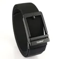 Ceinture homme en nylon noir avec boucle métallique mate et texture tissée élégante - Boucle Noire - Noir