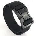 Tactical nylon utility belt in black with heavy duty quick release alloy buckle - Stretch / Black