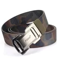 Men's tactical camouflage nylon belt with metallic automatic buckle for outdoor leisure - Gunmetal Buckle Classic Camo