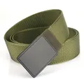 Tactical nylon belt in olive green with matte black quick-release buckle for outdoor sports - Edge-locked Style / Army Green