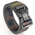Tactical nylon belt with dark camouflage pattern and black quick-release alloy buckle - Overlocked / Classic Camouflage