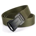 Army green tactical nylon belt with black matte automatic buckle for outdoor leisure wear - Black Buckle Army Green
