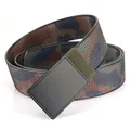 Men's nylon tactical belt with multicolor camouflage pattern and black matte buckle - Edge-locked Style / Classic Camouflage