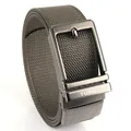 Men's outdoor sports nylon woven belt with grey metal buckle and durable canvas texture - Gun Buckle - Dark Gray