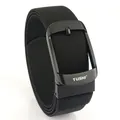 Cintura tattica nera in nylon elasticizzato con fibbia automatica opaca e logo - 120cm / Fibbia Nera - Nero