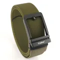 Ceinture tressée en nylon vert armée avec boucle ardillon noire mate style décontracté - Boucle Noire - Vert Armée