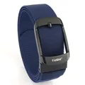 Cintura tattica da uomo in nylon blu navy con fibbia automatica nero opaco - 120cm / Fibbia Nera Blu Reale