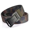 Men's outdoor tactical nylon belt with automatic alloy buckle and jungle camouflage pattern - Black Buckle Classic Camo