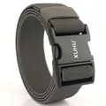 Tactical nylon stretch belt with alloy quick release buckle for men outdoor training - Dark Gray (Black Buckle)