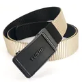Ceinture tactique homme en toile nylon avec boucle automatique bicolore kaki et noir - Noir/Khaki