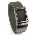 Ceinture en nylon tissé gris foncé pour hommes avec boucle automatique en alliage - Boucle Noire - Gris Foncé