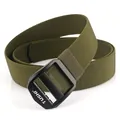 Army green nylon tactical belt with black alloy buckle for outdoor mens sports wear - 120cm / Army Green