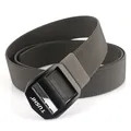 Nylon stretch tactical belt for men with olive green woven strap and matte black buckle - 120cm / Dark Gray