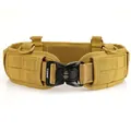 Ceinture tactique en nylon MOLLE avec boucle métallique pour entraînement militaire - 125cm / Brun coyote