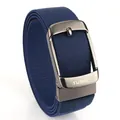 Cintura da uomo blu navy in nylon con fibbia in lega grigia e trama intrecciata - 120cm / Fibbia Canna di Fucile Blu Reale
