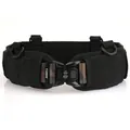 Ceinture de combat tactique en nylon avec boucle métallique rapide et anneaux en D - 125cm / Noir Avec Camouflage Classique