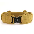 Tactical nylon duty belt in coyote brown with MOLLE webbing and heavy duty buckle - 125cm / Coyote Brown