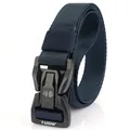 Cintura tattica in nylon blu navy con fibbia in metallo a sgancio rapido e logo - 125cm / Blu Reale