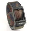 Men's outdoor camouflage nylon belt with black tactical metal buckle in tushi style - Black Buckle - Classic Camo