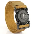 Men's tactical nylon belt with quick release buckle in wolf brown for outdoor training - Hemmed--Wolf Brown
