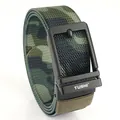 Men's nylon camouflage tactical belt with durable black matte alloy buckle - Black Buckle - Army Green Camo