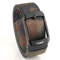 Men's nylon tactical belt in jungle camouflage with matte black metal buckle - 120cm / Black Buckle Classic Camo